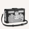 Replica Louis Vuitton LV Women Petite Malle Handbag Silver Epi Grained Cowhide Leather