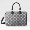 Replica Louis Vuitton LV Women Speedy Bandoulière 25 Handbag Gray Denim Textile Jacquard