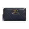 Replica Chanel Women Chanel 19 Zipped Wallet in Lambskin Leather-Navy