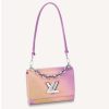 Replica Louis Vuitton LV Women Twist MM Handbag Pink Epi Grained Cowhide Leather
