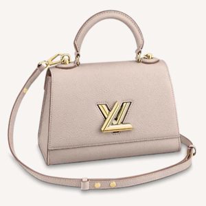 Replica Louis Vuitton LV Women Twist One Handle PM Handbag Pink Greige Taurillon Cowhide 2