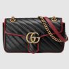 Replica Gucci GG Women GG Marmont Small Shoulder Bag Black Leather