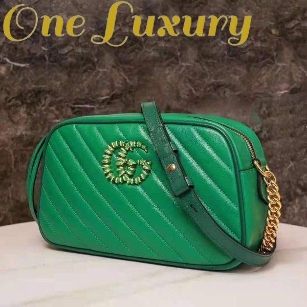 Replica Gucci GG Women GG Marmont Small Shoulder Bag Bright Green Diagonal Matelassé 4