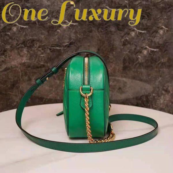 Replica Gucci GG Women GG Marmont Small Shoulder Bag Bright Green Diagonal Matelassé 7