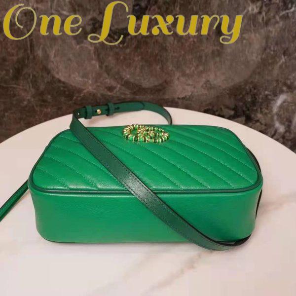 Replica Gucci GG Women GG Marmont Small Shoulder Bag Bright Green Diagonal Matelassé 8