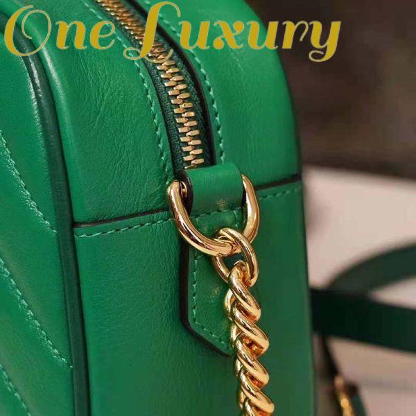 Replica Gucci GG Women GG Marmont Small Shoulder Bag Bright Green Diagonal Matelassé 14