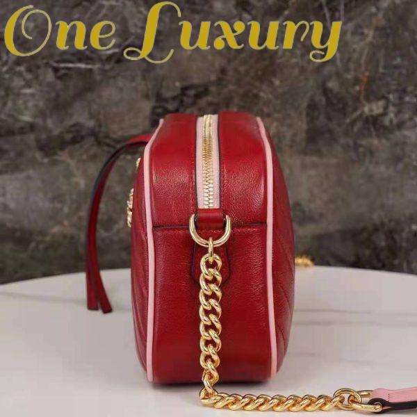 Replica Gucci GG Women GG Marmont Small Shoulder Bag Dark Red Diagonal Matelassé Leather 7