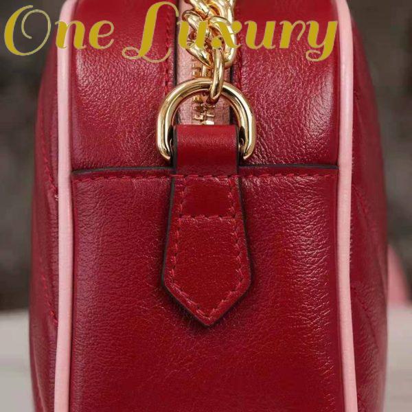 Replica Gucci GG Women GG Marmont Small Shoulder Bag Dark Red Diagonal Matelassé Leather 14