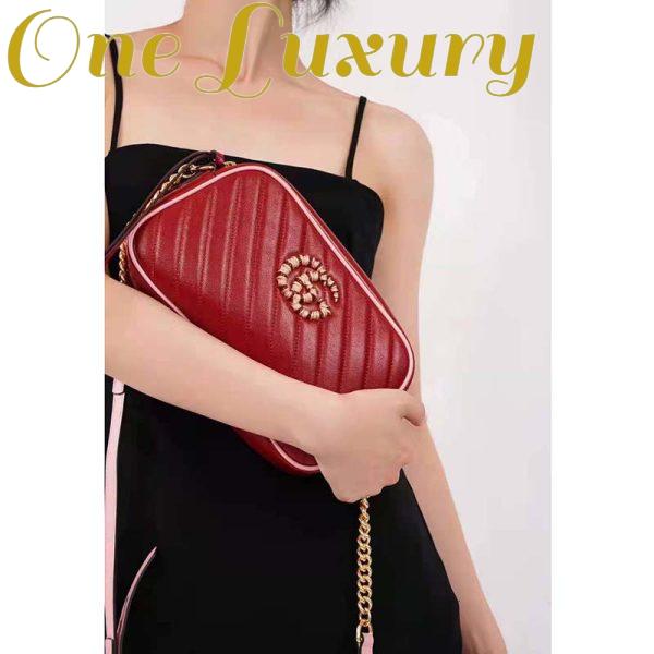 Replica Gucci GG Women GG Marmont Small Shoulder Bag Dark Red Diagonal Matelassé Leather 17