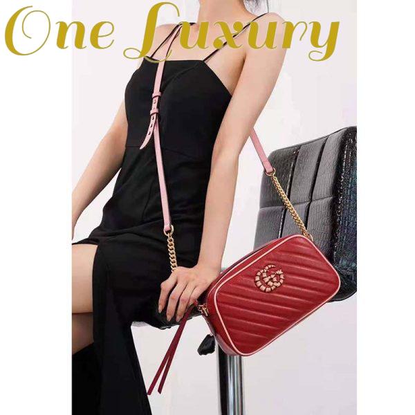 Replica Gucci GG Women GG Marmont Small Shoulder Bag Dark Red Diagonal Matelassé Leather 19