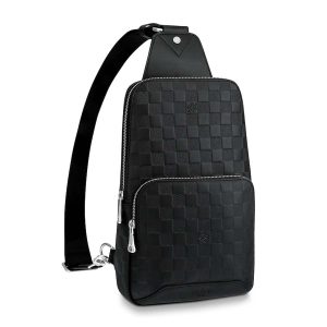 Replica Louis Vuitton LV Men Avenue Sling Bag in Damier Infini Leather-Black 2