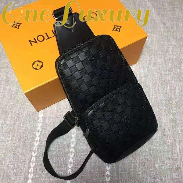 Replica Louis Vuitton LV Men Avenue Sling Bag in Damier Infini Leather-Black 3