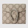 Replica Gucci GG Unisex Dionysus Card Case Wallet GG Supreme Canvas