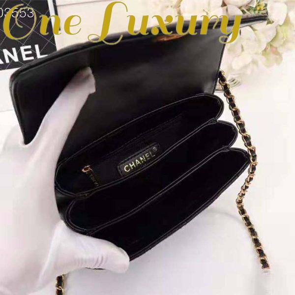 Replica Chanel Women Organ Bag with Top Handle in Embossed Calfskin Leather-Black 9