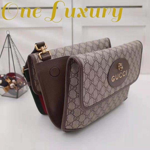 Replica Gucci GG Unisex Neo Vintage Messenger Bag in Beige/Ebony GG Supreme Canvas 6