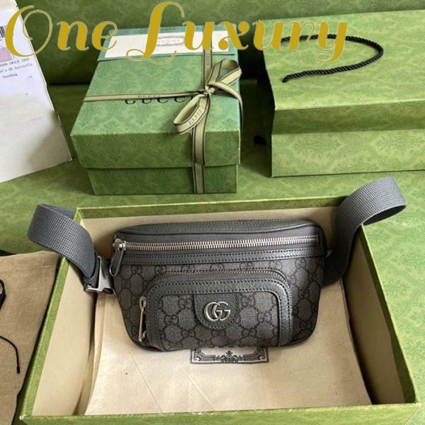 Replica Gucci GG Unisex Ophidia Belt Bag Grey Black GG Supreme Canvas Double G 3