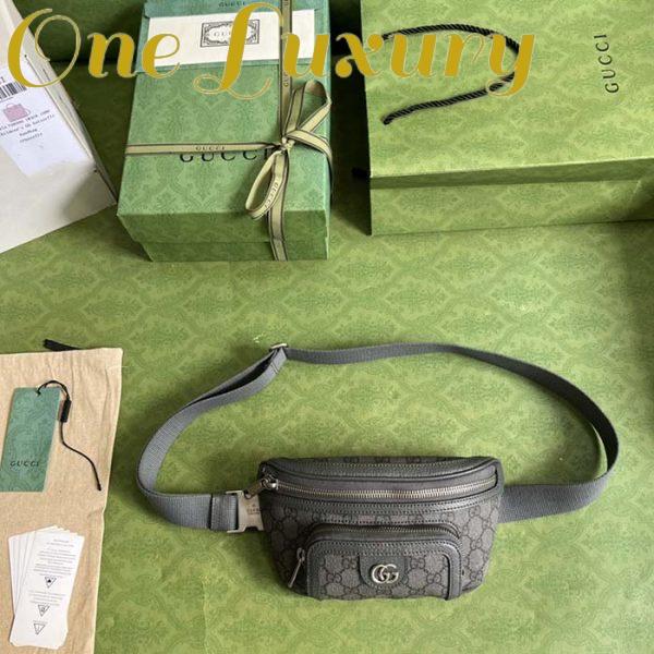 Replica Gucci GG Unisex Ophidia Belt Bag Grey Black GG Supreme Canvas Double G 4