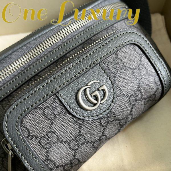 Replica Gucci GG Unisex Ophidia Belt Bag Grey Black GG Supreme Canvas Double G 7