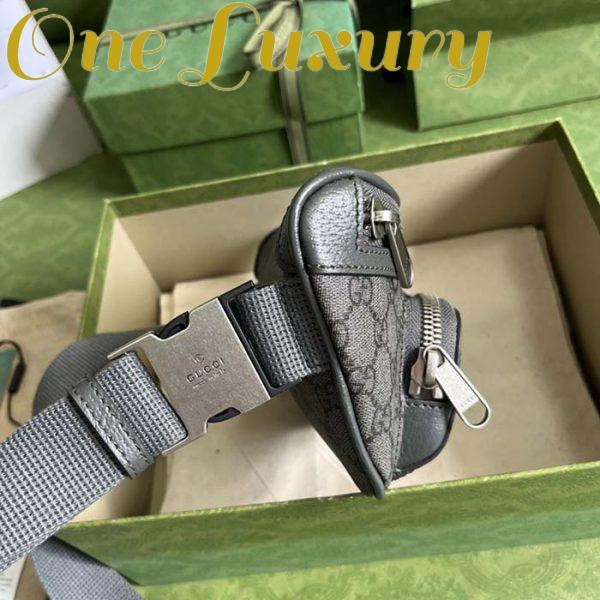 Replica Gucci GG Unisex Ophidia Belt Bag Grey Black GG Supreme Canvas Double G 9