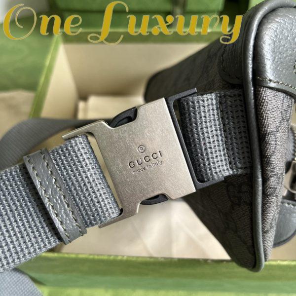 Replica Gucci GG Unisex Ophidia Belt Bag Grey Black GG Supreme Canvas Double G 10