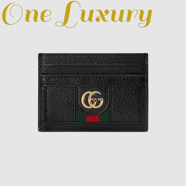 Replica Gucci GG Unisex Ophidia Card Case in Leather with Blue and Red House Web 3