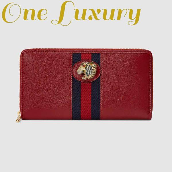 Replica Gucci GG Unisex Rajah Zip Around Wallet in Cerise Leather with a Vintage Effect