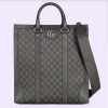 Replica Gucci GG Unisex Ophidia Medium Tote Bag Grey Black GG Supreme Canvas