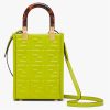 Replica Fendi Women FF Mini Sunshine Shopper Acid Green Leather Mini Bag