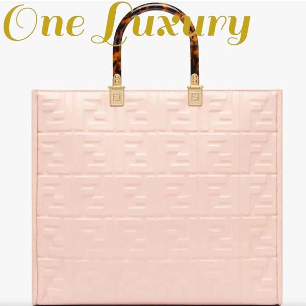 Replica Fendi Women FF Sunshine Medium Pink Leather Shopper 2