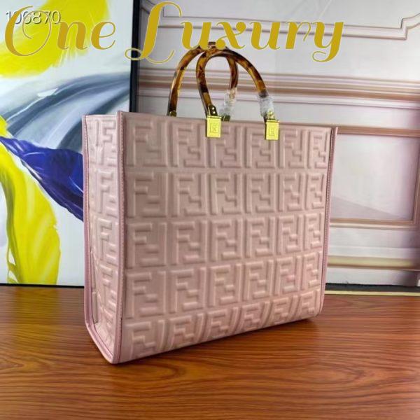 Replica Fendi Women FF Sunshine Medium Pink Leather Shopper 5