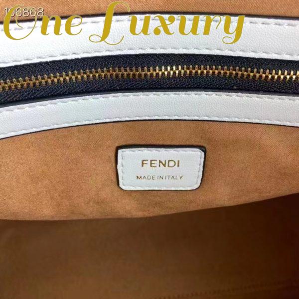 Replica Fendi Women FF Sunshine Medium White Leather Shopper 10