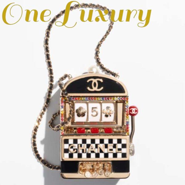 Replica Chanel Women CC Slot Machine Minaudiere Resin Strass Imitation Pearl Gold-Tone Metal 2