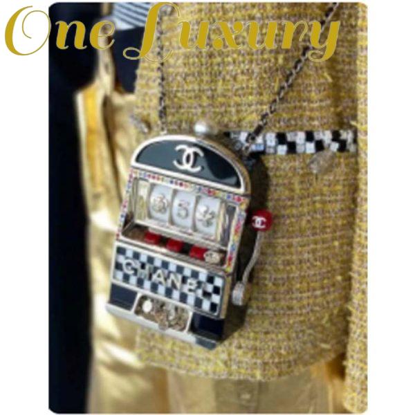 Replica Chanel Women CC Slot Machine Minaudiere Resin Strass Imitation Pearl Gold-Tone Metal 6