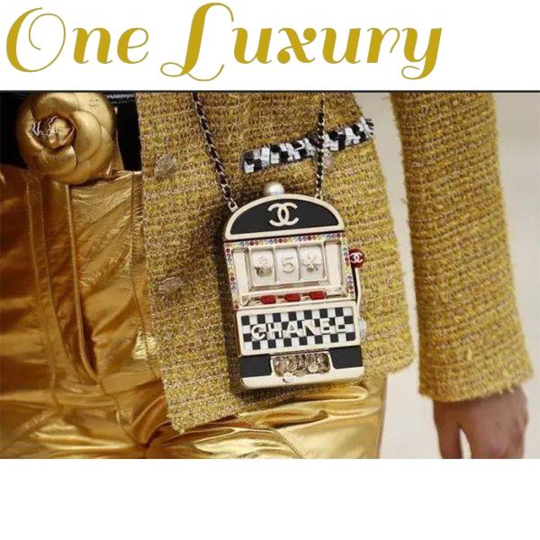 Replica Chanel Women CC Slot Machine Minaudiere Resin Strass Imitation Pearl Gold-Tone Metal 8