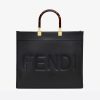 Replica Fendi Women Sunshine Medium Leather Shopper-Black