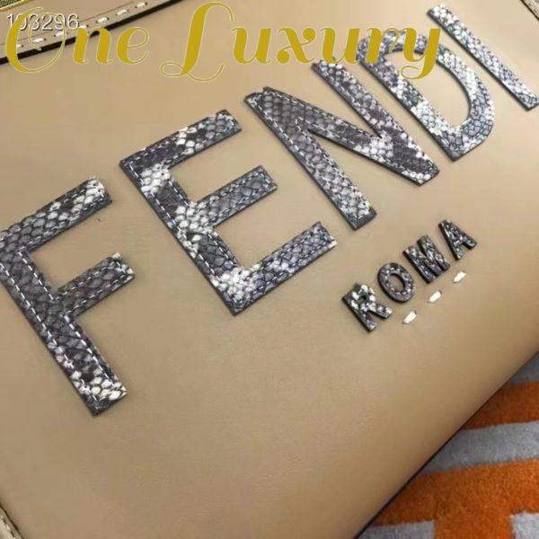 Replica Fendi FF Women Sunshine Medium Beige Leather Elaphe Shopper 7