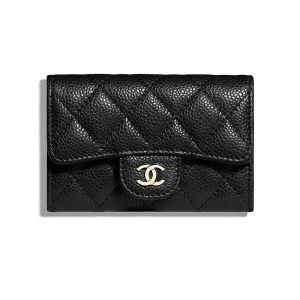Replica Chanel Women Classic Card Holder Grained Calfskin & Gold-Tone Metal-Black 2