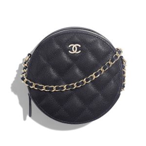 Replica Chanel Women Classic Clutch with Chain in Grained Calfskin Leather-Black