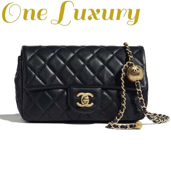 Replica Chanel Women Flap Bag in Lambskin Leather-Navy 2