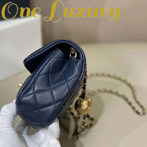 Replica Chanel Women Flap Bag in Lambskin Leather-Navy 14
