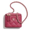 Replica Chanel Women Mini Vanity with Classic Chain Grained Calfskin Leather