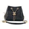 Replica Chanel Women Small Drawstring Bag in Calfskin Leather-Black