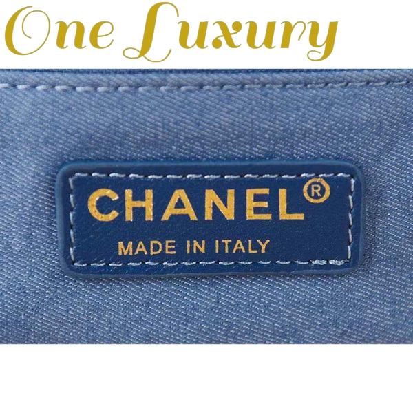 Replica Chanel Women Small Flap Bag Printed Denim Gold-Tone Metal Blue Multicolor 10