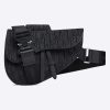 Replica Dior Unisex Saddle Bag Black Dior Oblique Jacquard Grained Calfskin