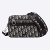 Replica Dior Unisex Safari Messenger Bag Grained Black Calfskin Dior Oblique Jacquard