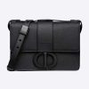 Replica Dior Women 30 Montaigne Bag Black Grained Calfskin CD Clasp