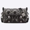 Replica Dior Unisex CD Small Diorcamp Bag Black Macrocannage Calfskin