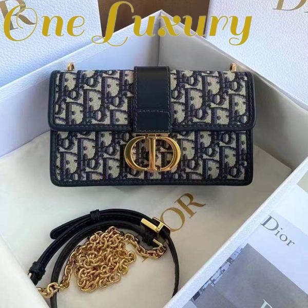 Replica Dior Women CD 30 Montaigne East-West Bag Chain Blue Oblique Jacquard 7