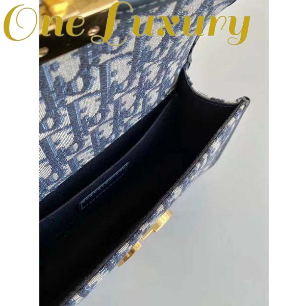 Replica Dior Women CD 30 Montaigne East-West Bag Chain Blue Oblique Jacquard 11