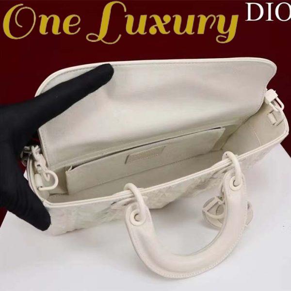 Replica Dior Women CD Medium D-Joy Bag Latte Cannage Calfskin Diamond Motif 8